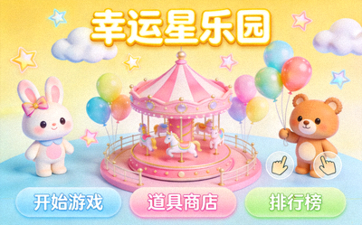 幸运星乐园游戏界面，展示轻松愉快的休闲娱乐场景